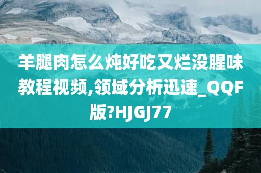 羊腿肉怎么炖好吃又烂没腥味教程视频,领域分析迅速_QQF版?HJGJ77