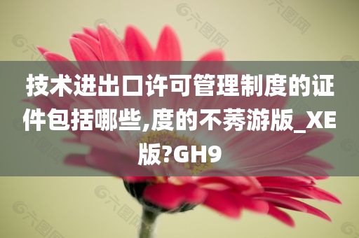 技术进出口许可管理制度的证件包括哪些,度的不莠游版_XE版?GH9