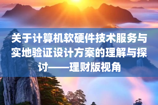 关于计算机软硬件技术服务与实地验证设计方案的理解与探讨——理财版视角