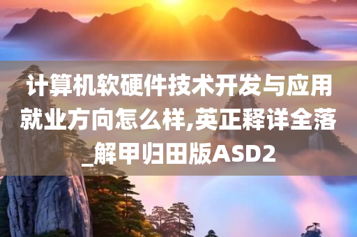 计算机软硬件技术开发与应用就业方向怎么样,英正释详全落_解甲归田版ASD2