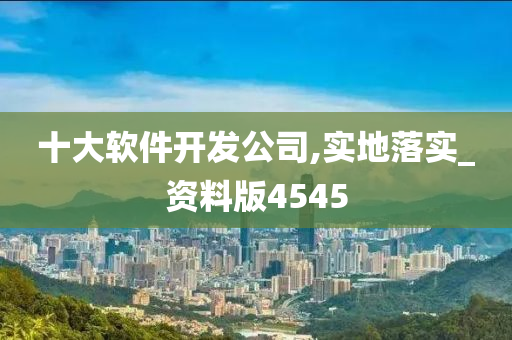 十大软件开发公司,实地落实_资料版4545