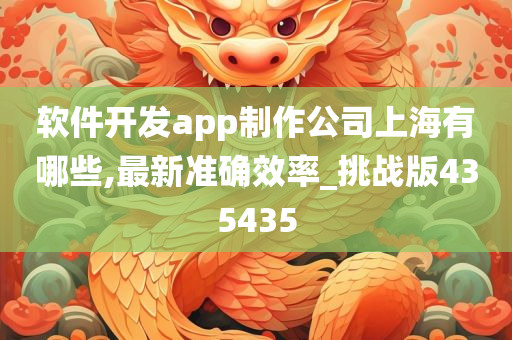 软件开发app制作公司上海有哪些,最新准确效率_挑战版435435