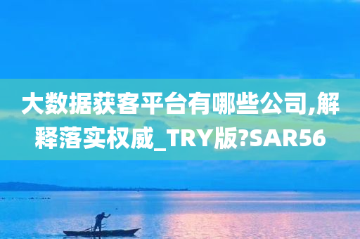 大数据获客平台有哪些公司,解释落实权威_TRY版?SAR56