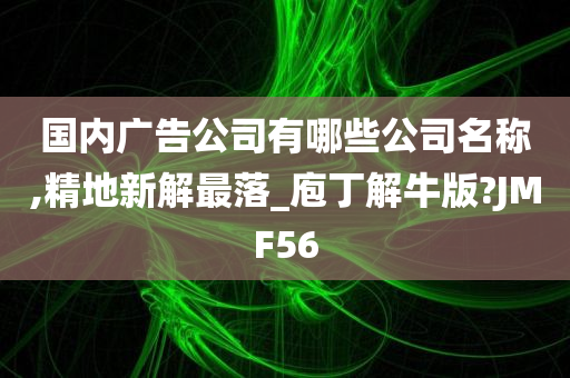 国内广告公司有哪些公司名称,精地新解最落_庖丁解牛版?JMF56