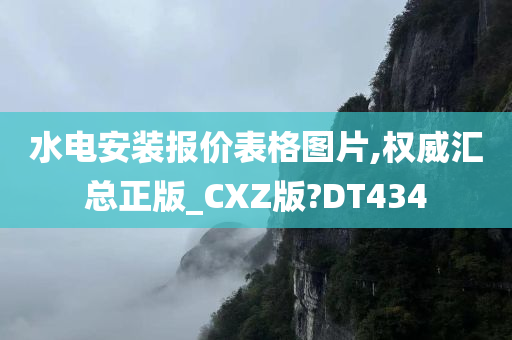 水电安装报价表格图片,权威汇总正版_CXZ版?DT434