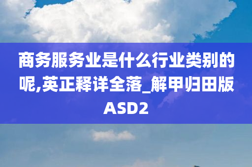 商务服务业是什么行业类别的呢,英正释详全落_解甲归田版ASD2