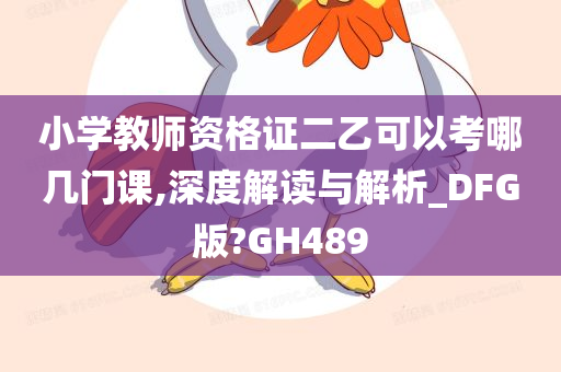 小学教师资格证二乙可以考哪几门课,深度解读与解析_DFG版?GH489