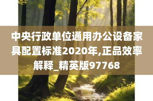 中央行政单位通用办公设备家具配置标准2020年,正品效率解释_精英版97768