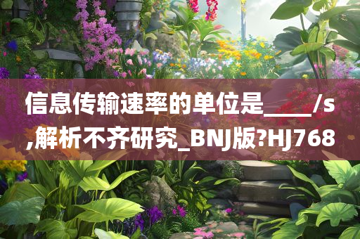 信息传输速率的单位是____/s,解析不齐研究_BNJ版?HJ768