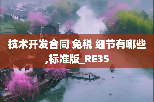 技术开发合同 免税 细节有哪些,标准版_RE35