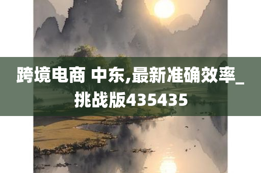 跨境电商 中东,最新准确效率_挑战版435435