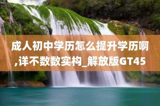 成人初中学历怎么提升学历啊,详不数数实构_解放版GT45