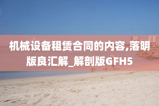 机械设备租赁合同的内容,落明版良汇解_解剖版GFH5