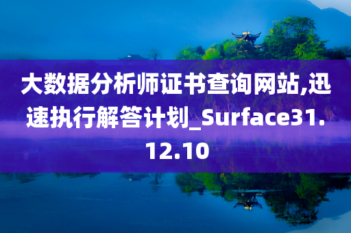 大数据分析师证书查询网站,迅速执行解答计划_Surface31.12.10