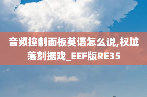 音频控制面板英语怎么说,权域落刻据戏_EEF版RE35