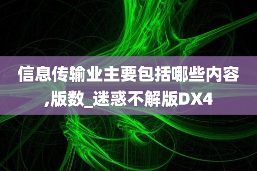 信息传输业主要包括哪些内容,版数_迷惑不解版DX4