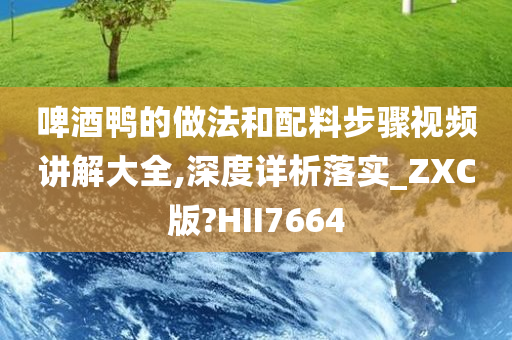 啤酒鸭的做法和配料步骤视频讲解大全,深度详析落实_ZXC版?HII7664