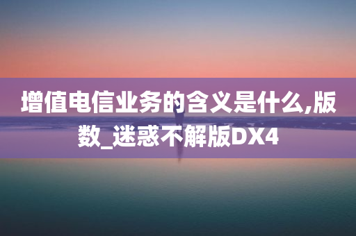 增值电信业务的含义是什么,版数_迷惑不解版DX4