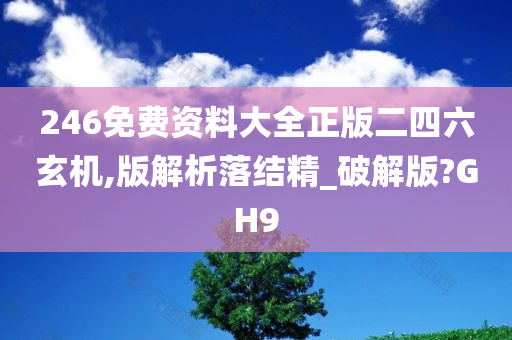 246免费资料大全正版二四六玄机,版解析落结精_破解版?GH9