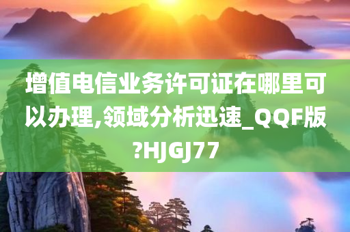 增值电信业务许可证在哪里可以办理,领域分析迅速_QQF版?HJGJ77