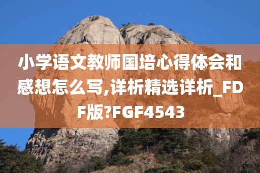 小学语文教师国培心得体会和感想怎么写,详析精选详析_FDF版?FGF4543