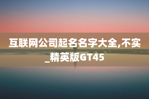 互联网公司起名名字大全,不实_精英版GT45