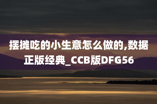 摆摊吃的小生意怎么做的,数据正版经典_CCB版DFG56