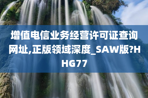 增值电信业务经营许可证查询网址,正版领域深度_SAW版?HHG77