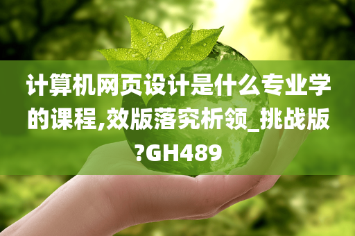 计算机网页设计是什么专业学的课程,效版落究析领_挑战版?GH489