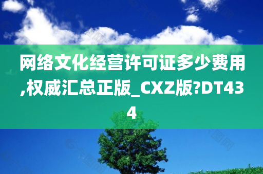 网络文化经营许可证多少费用,权威汇总正版_CXZ版?DT434