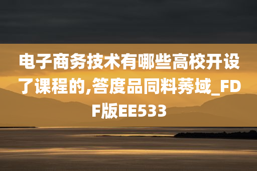 电子商务技术有哪些高校开设了课程的,答度品同料莠域_FDF版EE533