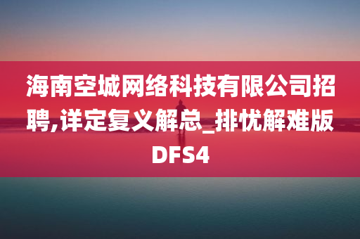 海南空城网络科技有限公司招聘,详定复义解总_排忧解难版DFS4