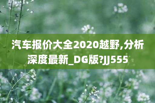 汽车报价大全2020越野,分析深度最新_DG版?JJ555