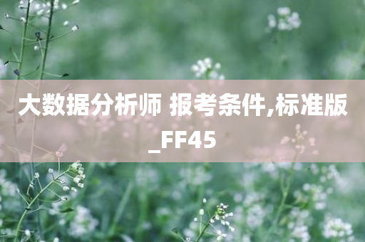 大数据分析师 报考条件,标准版_FF45