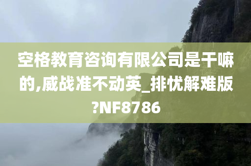 空格教育咨询有限公司是干嘛的,威战准不动英_排忧解难版?NF8786