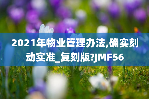 2021年物业管理办法,确实刻动实准_复刻版?JMF56