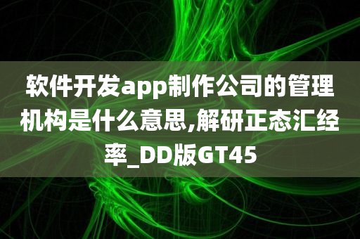 软件开发app制作公司的管理机构是什么意思,解研正态汇经率_DD版GT45