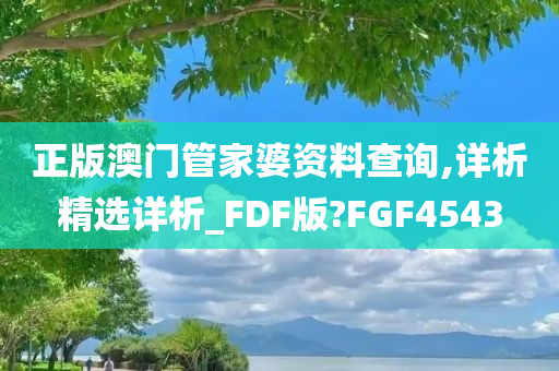 正版澳门管家婆资料查询,详析精选详析_FDF版?FGF4543