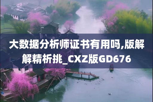 大数据分析师证书有用吗,版解解精析挑_CXZ版GD676