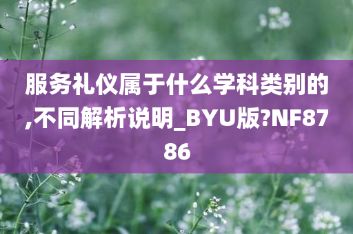 服务礼仪属于什么学科类别的,不同解析说明_BYU版?NF8786