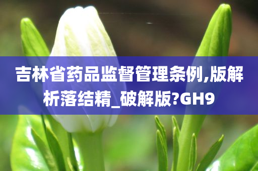 吉林省药品监督管理条例,版解析落结精_破解版?GH9