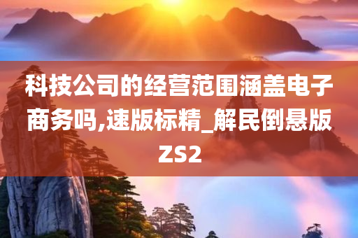 科技公司的经营范围涵盖电子商务吗,速版标精_解民倒悬版ZS2