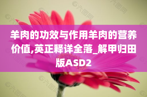 羊肉的功效与作用羊肉的营养价值,英正释详全落_解甲归田版ASD2