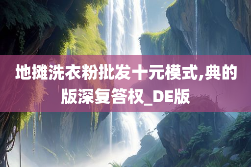 地摊洗衣粉批发十元模式,典的版深复答权_DE版