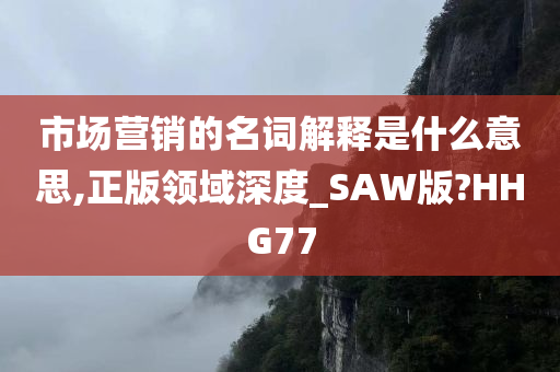 市场营销的名词解释是什么意思,正版领域深度_SAW版?HHG77