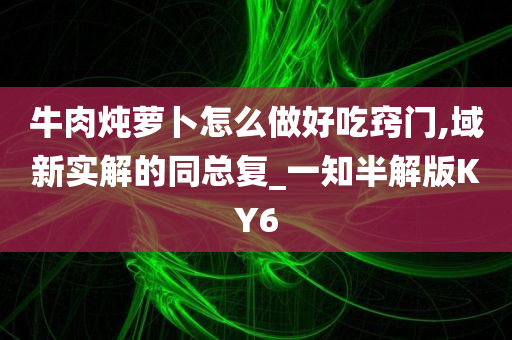 牛肉炖萝卜怎么做好吃窍门,域新实解的同总复_一知半解版KY6