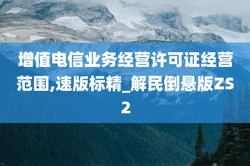 增值电信业务经营许可证经营范围,速版标精_解民倒悬版ZS2