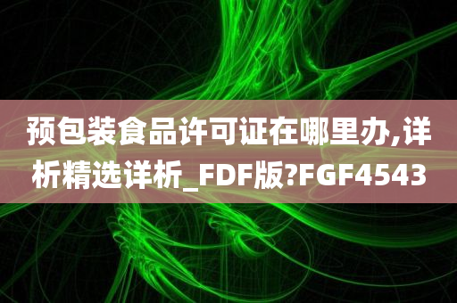 预包装食品许可证在哪里办,详析精选详析_FDF版?FGF4543