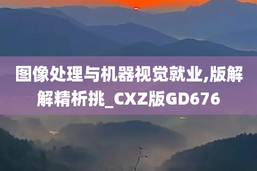 图像处理与机器视觉就业,版解解精析挑_CXZ版GD676