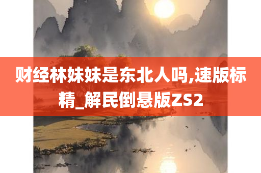 财经林妹妹是东北人吗,速版标精_解民倒悬版ZS2